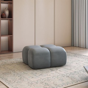 Polsterhocker Designerhocker DARCY 85x85 cm in Stoff Salvador Grau