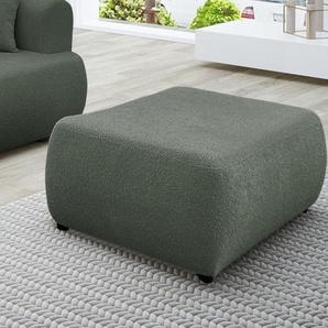 Polsterhocker Designerhocker Hocker ANIKE in Stoff Now or Never Grüngrau