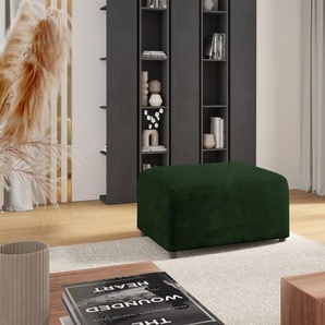 Polsterhocker Designerhocker Hocker MEGAN in Stoff Poso Dunkelgrün