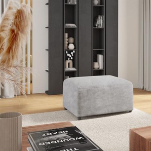 Polsterhocker Designerhocker Hocker MEGAN in Stoff Poso Hellgrau