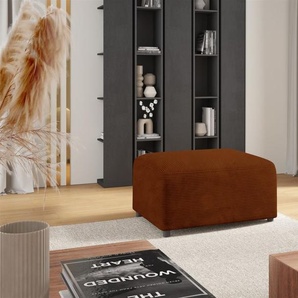 Polsterhocker Designerhocker Hocker MEGAN in Stoff Poso Rostbraun