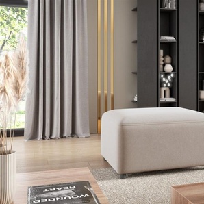 Polsterhocker Designerhocker Hocker MEGAN in Stoff Salvador Hellbeige