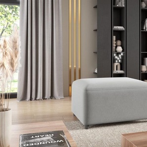 Polsterhocker Designerhocker Hocker MEGAN in Stoff Salvador Hellgrau