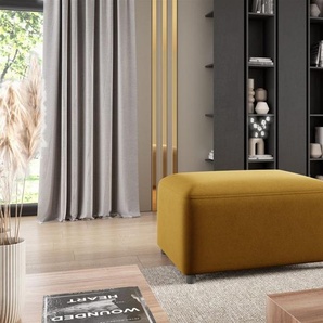 Polsterhocker Designerhocker Hocker MEGAN in Stoff Salvador Honiggelb