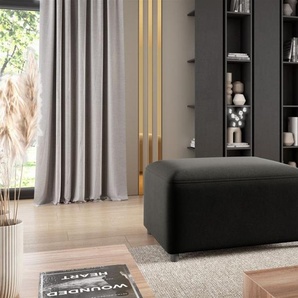 Polsterhocker Designerhocker Hocker MEGAN in Stoff Salvador Schwarz