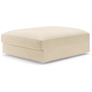Polsterhocker Big Beige/Creme Webstoff Palila Modern