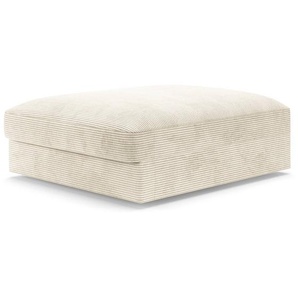 Polsterhocker Big Weiß Cordstoff Lizza Modern