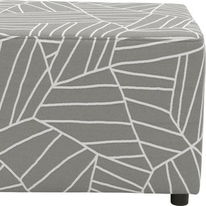 Polsterhocker DOMO COLLECTION Aurinko Hocker Gr. B/H/T: 61 cm x 44 cm x 61 cm, Struktur fein gemustert, grau Gartenhocker Speziell für Outdoor, witterungsbeständig, incl. Schutzhülle