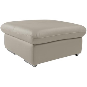 Polsterhocker Doug Echtleder 86 x 46 x 86cm Grau/Lichtgrau