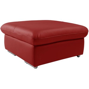 Polsterhocker Doug Echtleder 86 x 46 x 86cm Rot/Rot