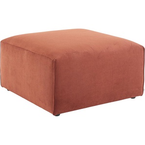 Polsterhocker ANDAS Nöre, orange (terra), B:80cm H:46cm T:80cm, 92% Polyester, 8% Polyamid, Hocker, Polsterhocker, Modul - zum Zusammenstellen; in vielen Bezugsqualitäten und Farben