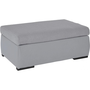 Polsterhocker HOME AFFAIRE Win, grau (hellgrau, silbergrau), B:97cm H:40cm T:66cm, 100% Polyester, Hocker, mit schwarzen Metallfüßen, frei im Raum stellbar