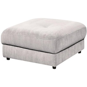 Polsterhocker Joseli 84 x 43 x 84cm Grau Cordstoff Zuri: Silber