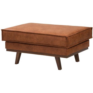 Polsterhocker Jurga 88 x 46 x 62cm Braun Microfaser Yaka: Cognac