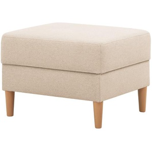 Polsterhocker Kaavi I 66 x 45 x 56cm Beige/Creme Webstoff Deran: Creme