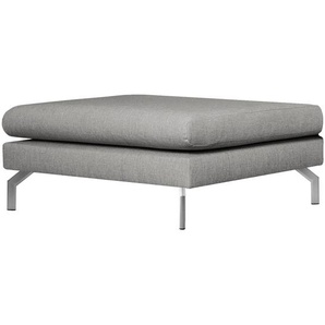 Polsterhocker Kayena 89 x 44 x 78cm Grau/Platin Chrom glänzend Webstoff Inas: Platin