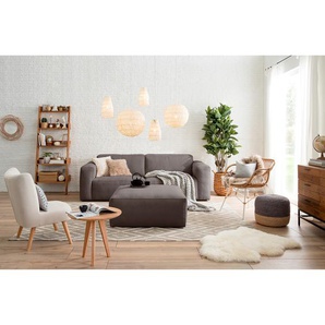 Polsterhocker 92 x 42 x 92cm Braun/Espresso Cordstoff Lola: Espresso