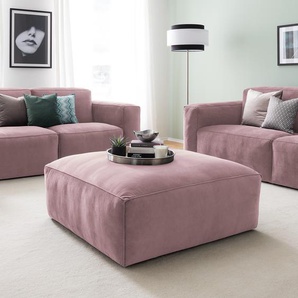 Polsterhocker 92 x 42 x 92cm Pink/Mauve Samt Ravi: Mauve
