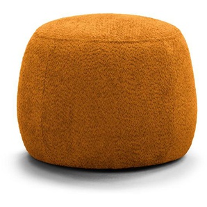 Polsterhocker LOVELOCK 59 x 45 x 59cm Gelb Bouclé Stoff Cady: Senfgelb