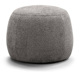 Polsterhocker LOVELOCK 59 x 45 x 59cm Grau Bouclé Stoff Cady: Hellgrau
