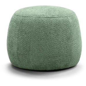 Polsterhocker LOVELOCK 59 x 45 x 59cm Grün Bouclé Stoff Cady: Pastellgrün