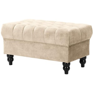 Polsterhocker Lovis 90 x 49 x 51cm Beige Samt Tomi: Creme
