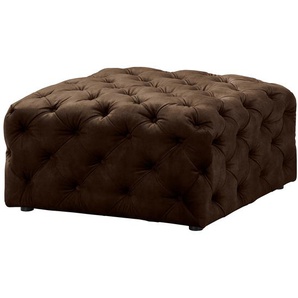 Polsterhocker Merlin 80 x 42 x 80cm Braun Samt Tomi: Havanna