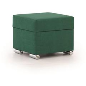 Polsterhocker mit Stauraum CANTON in Stoff Camelia Grün