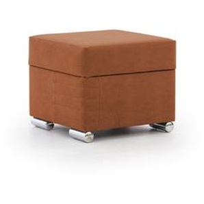 Polsterhocker mit Stauraum CANTON in Stoff Camelia Rostbraun
