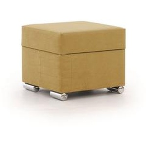 Polsterhocker mit Stauraum CANTON in Stoff Camelia Senfgelb