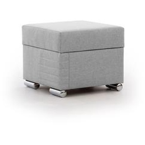 Polsterhocker mit Stauraum CANTON in Stoff Liverpool Grau