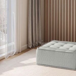 Polsterhocker Modul SANDE Stoff Alpine Hellgrau