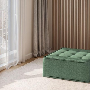 Polsterhocker Modul SANDE Stoff Raven Flaschengrün