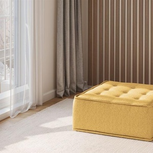 Polsterhocker Modul SANDE Stoff Raven Honiggelb