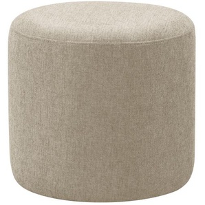 Polsterhocker Moulton 45 x 46cm Beige/Beige Strukturstoff Talta: Beige