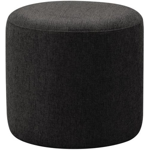 Polsterhocker Moulton 45 x 46cm Schwarz/Schwarz Strukturstoff Talta: Schwarz