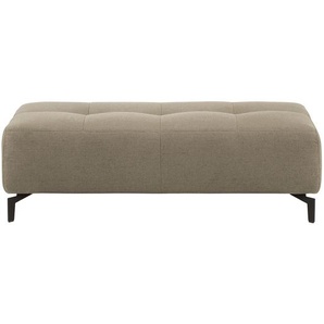 Polsterhocker Rosewood Webstoff 140 x 44 x 70cm Beige/Beige
