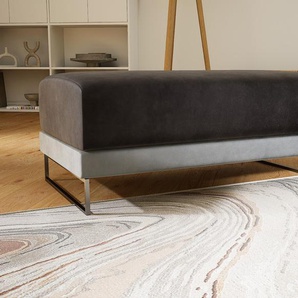 Polsterhocker Samt Sandgrau - Eleganter Polsterhocker: Hochwertige Qualität, einzigartiges Design - 100 x 42 x 60 cm, Individuell konfigurierbar