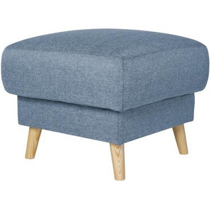 Polsterhocker 60 x 45 x 55cm Blau/Taubengrau Webstoff Luba: Taubengrau