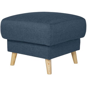 Polsterhocker 60 x 45 x 55cm Blau/Jeansblau Webstoff Luba: Jeansblau