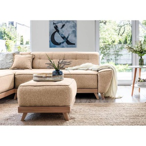 Polsterhocker Surribas 60 x 42 x 60cm Beige Webstoff Lark: Beige