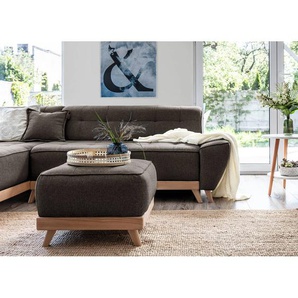 Polsterhocker Surribas 60 x 42 x 60cm Grau Webstoff Lark: Anthrazit