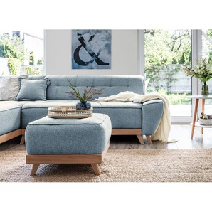 Polsterhocker Surribas 60 x 42 x 60cm Blau Webstoff Lark: Blau
