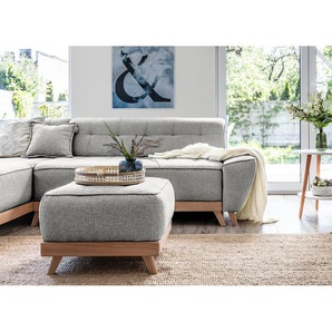 Polsterhocker Surribas 60 x 42 x 60cm Grau Webstoff Lark: Hellgrau