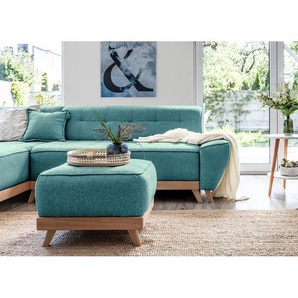 Polsterhocker Surribas 60 x 42 x 60cm Türkis Webstoff Lark: Petrol