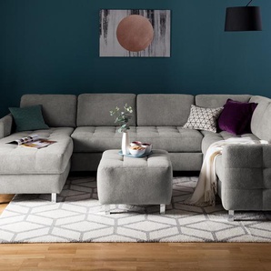 Polsterhocker 56 x 43 x 56cm Grau/Granit