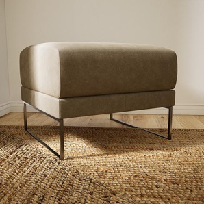 Polsterhocker Taupegrau - Eleganter Polsterhocker: Hochwertige Qualität, einzigartiges Design - 60 x 48 x 60 cm, Individuell konfigurierbar