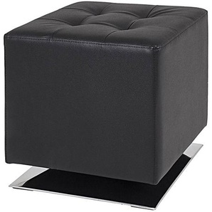 Polsterhocker Trafalgar 40 x 42 x 40cm Schwarz/Silber