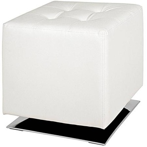 Polsterhocker Trafalgar 40 x 42 x 40cm Weiß/Silber