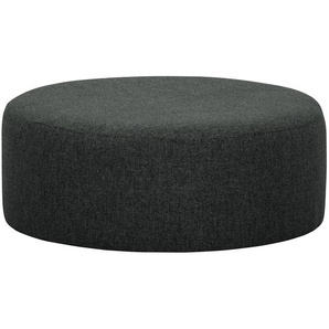 Polsterhocker Vagnas I 80 x 80 x 30cm Schwarz/Schwarz Webstoff Nere: Schwarz
